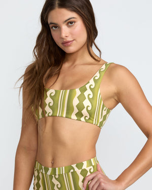 Beach Wave Lace Back Bralette Bikini Top - RVCA