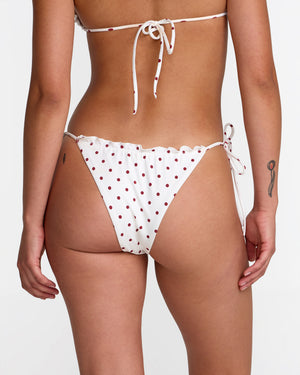 Dot Ruffle Skimpy Tie Bikini Bottom