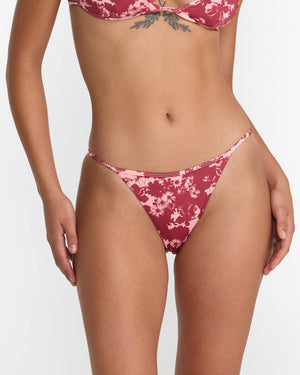 City Floral Binded Skimpy Bikini Bottom