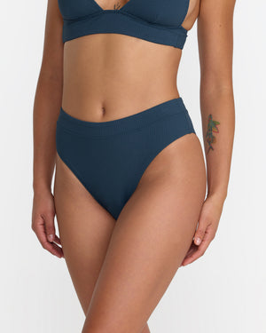 Flat Rib Hi Waist Med French Bikini Bottom