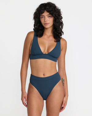 Flat Rib Hi Waist Med French Bikini Bottom