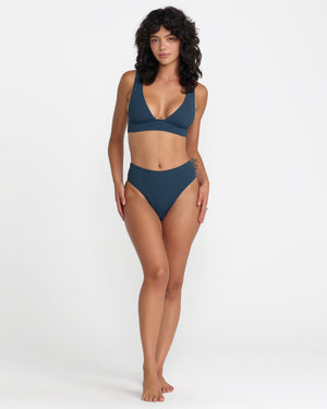 Flat Rib Hi Waist Med French Bikini Bottom