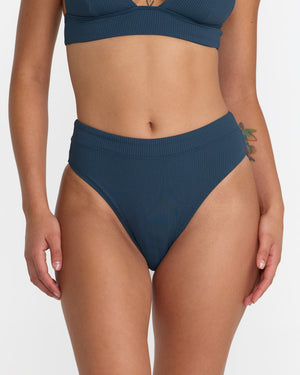 Flat Rib Hi Waist Med French Bikini Bottom