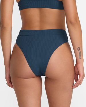 Flat Rib Hi Waist Med French Bikini Bottom