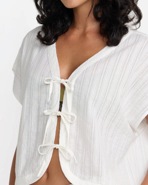 Vista Tie Front Cover Up Top