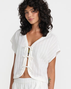 Vista Tie Front Cover Up Top