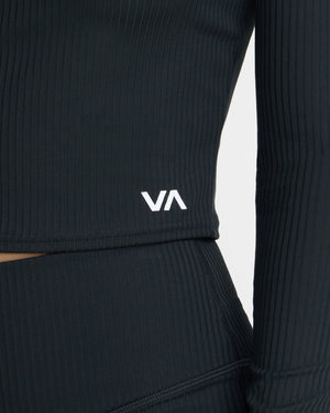 VA Long Sleeve Scoop Neck Crop Top