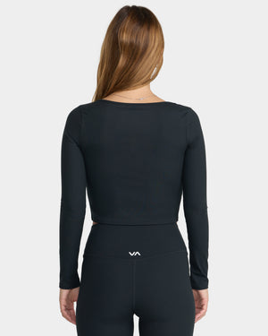 VA Long Sleeve Scoop Neck Crop Top