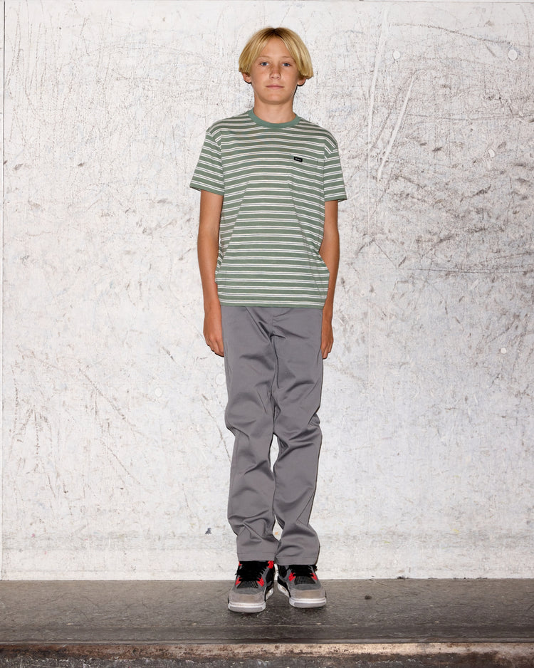 Boys Magnolia Pocket Tee - Jade Stripe