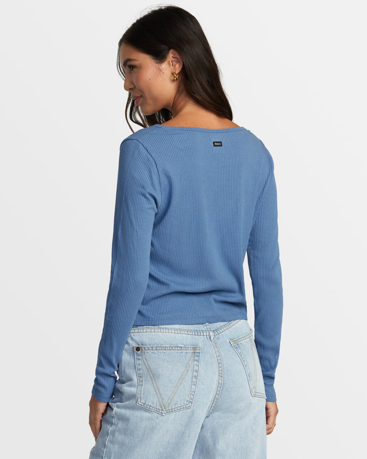 Love Me Long Sleeve Top - Coronet Blue