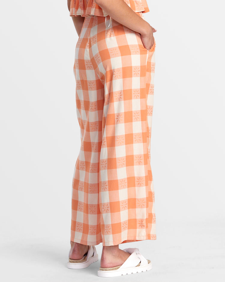 Callum Printed Wide Leg Pants - Copper Tan