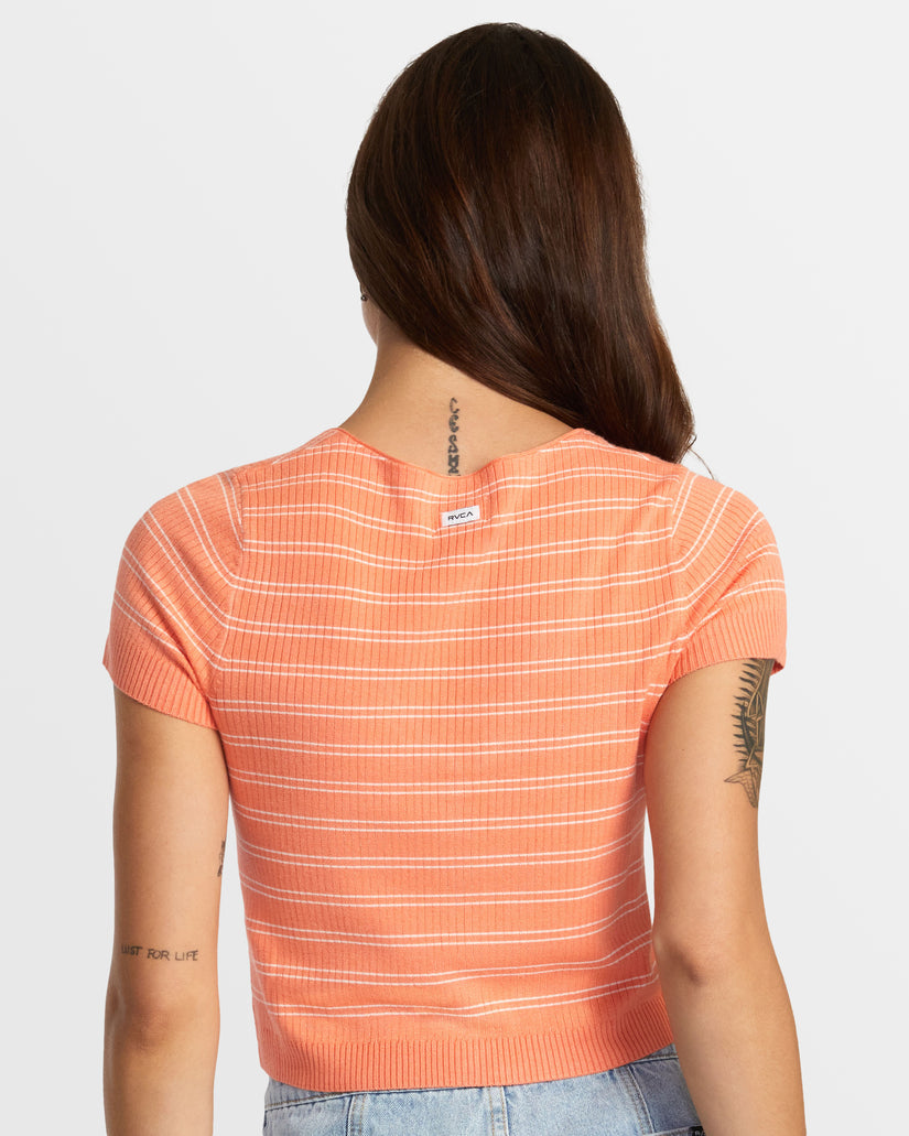 Taylor Sweater Top V-Neck Sweater - Fusion Coral