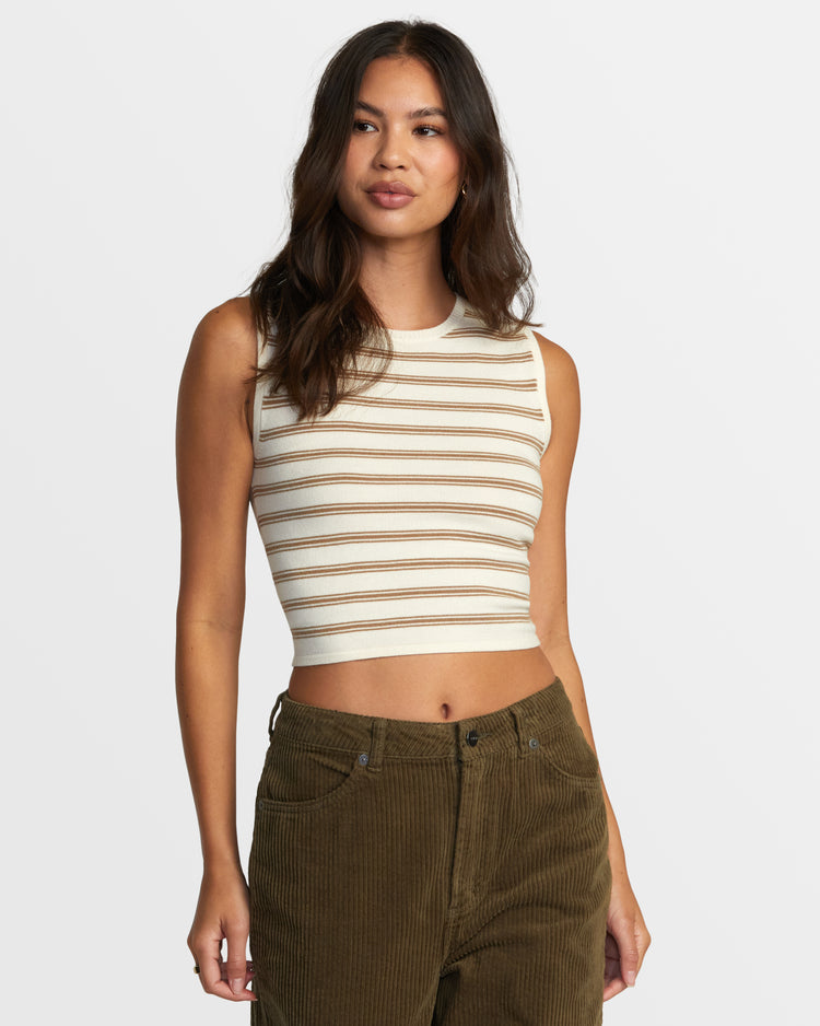 Selects Shiver Sweater Tank Crew Neck Sweater - Latte