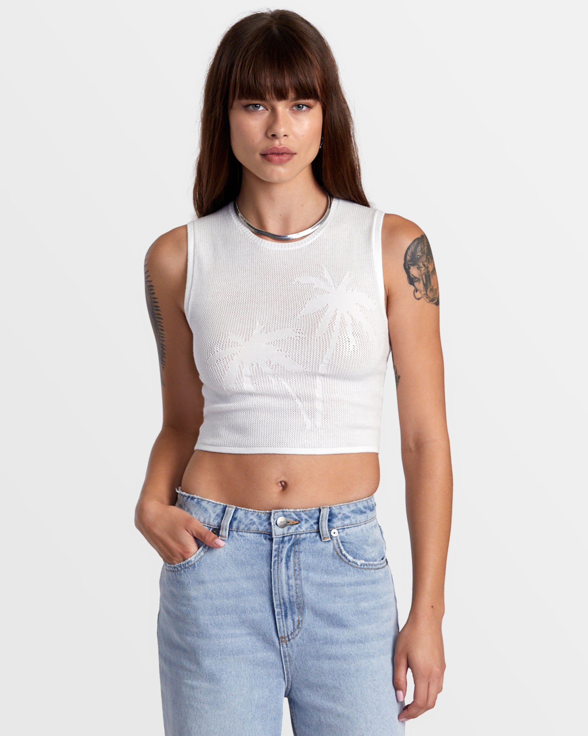 Selects Shiver Sweater Tank Crew Neck Sweater - Whisper White – RVCA