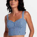 Portia Denim Crop Top - Washed Indigo