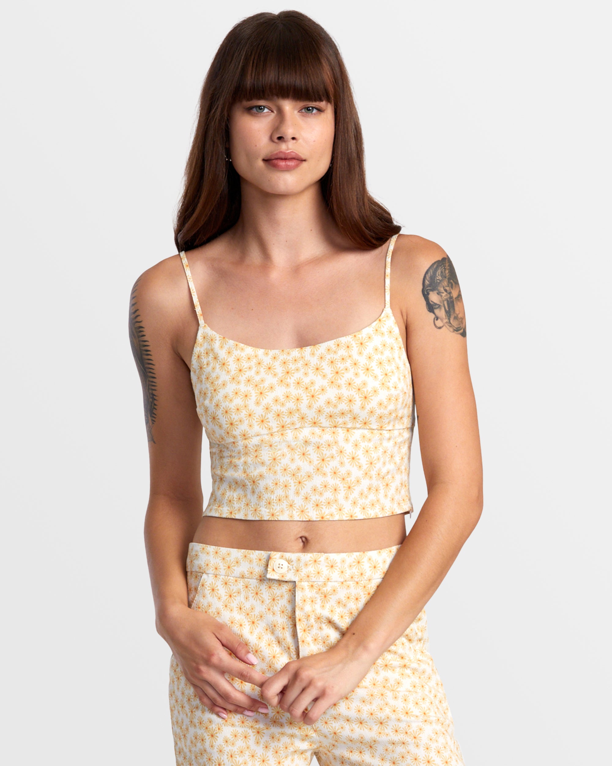 Whitney Fitted Crop Top - Latte