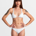 Pointe Wide Crossback Triangle Bikini Top - White