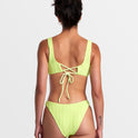 Chevy Grooves High Leg French Bikini Bottoms - Neon Green