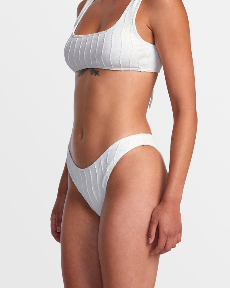 Chevy Grooves High Leg French Bikini Bottoms - Whisper White