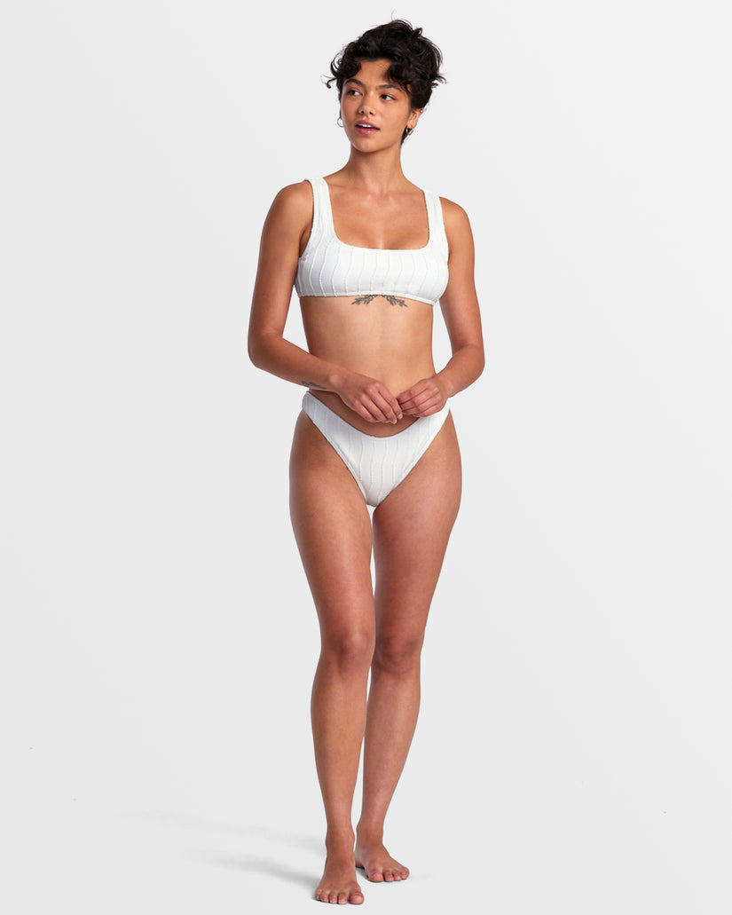 Chevy Grooves High Leg French Bikini Bottoms - Whisper White