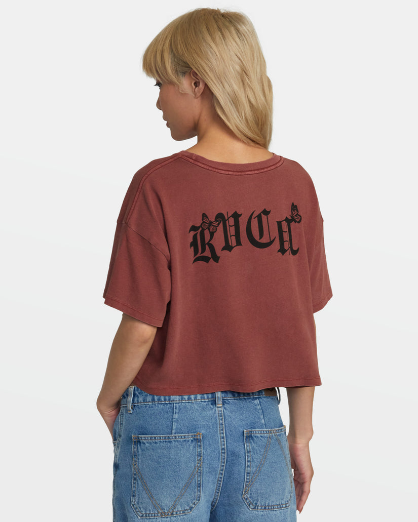 Boyfriend Cropped Tee - Madder Brown