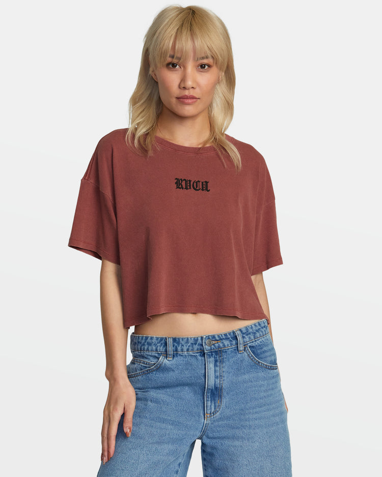 Boyfriend Cropped Tee - Madder Brown