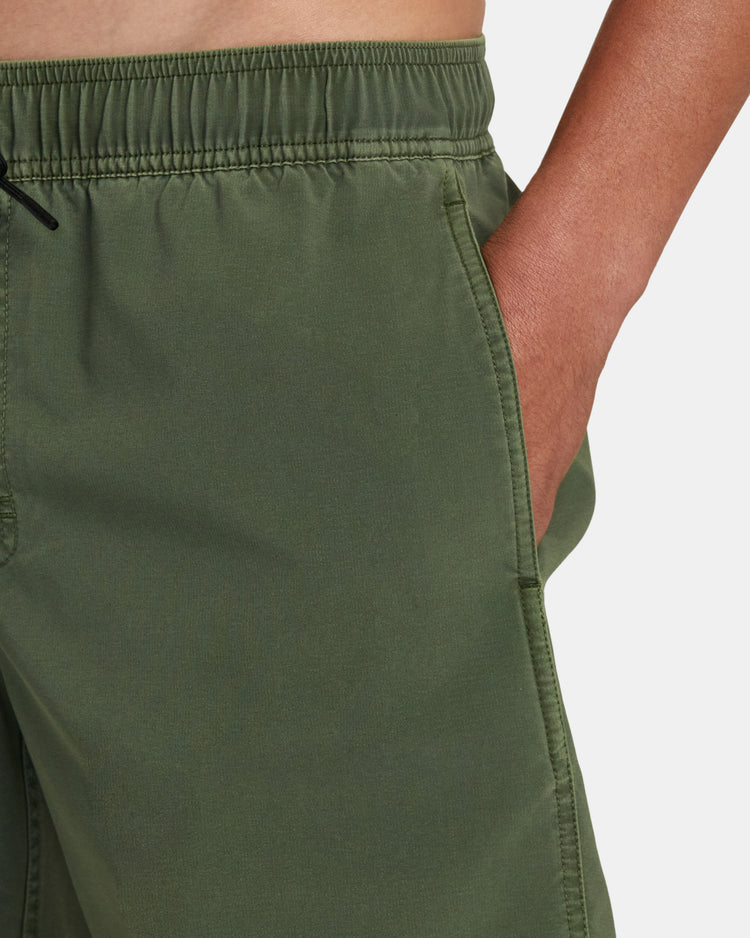 VA Pigment Elastic Waist 17" Boardshorts - Olivine