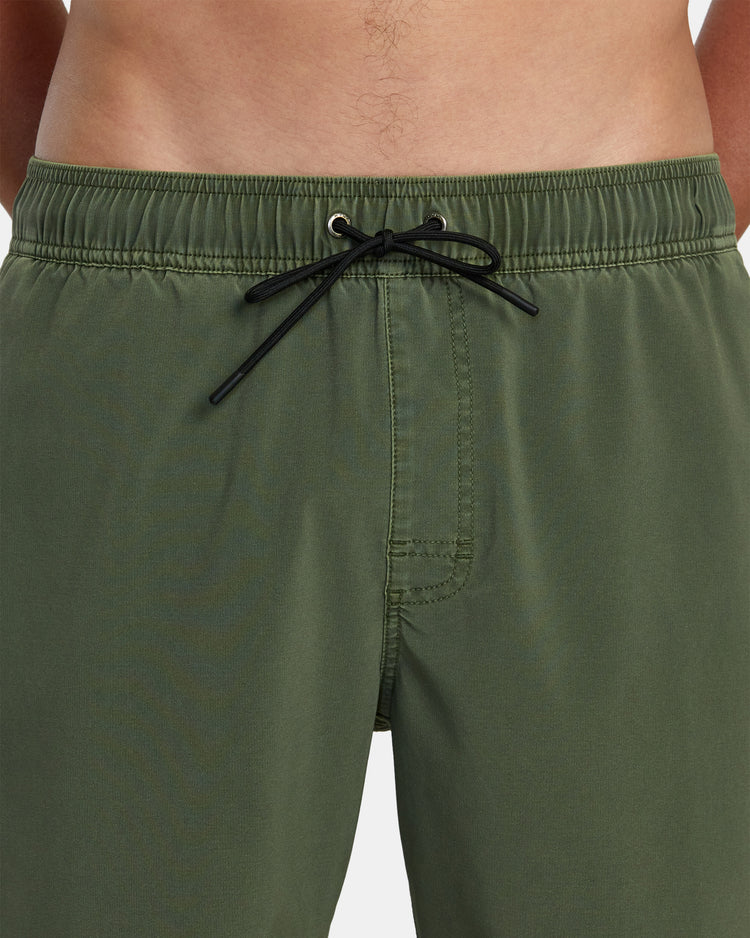 VA Pigment Elastic Waist 17" Boardshorts - Olivine