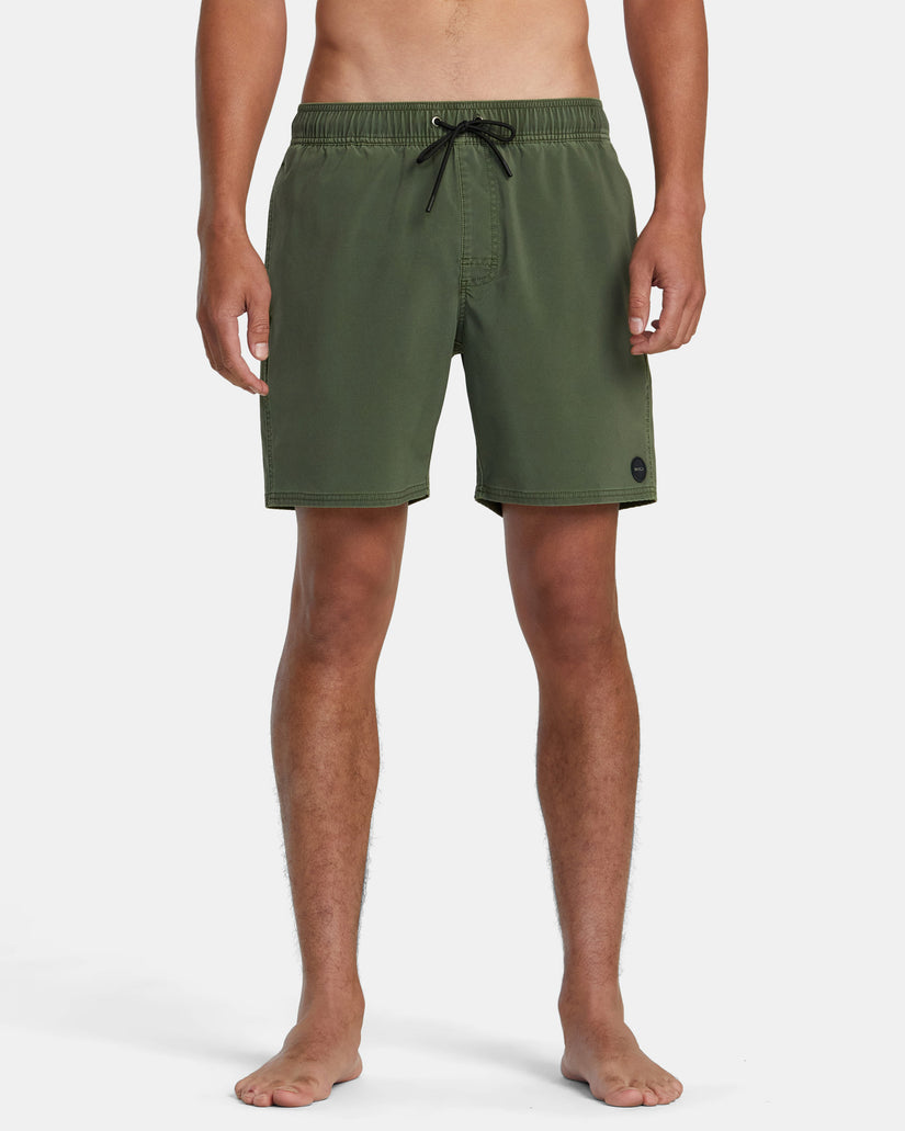 VA Pigment Elastic Waist 17" Boardshorts - Olivine