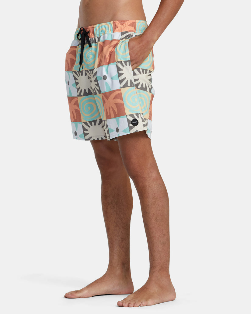 Atlas Elastic Waist 17" Boardshorts - Multi Check