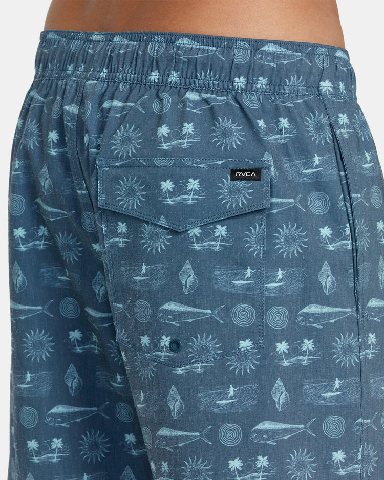 Dorado Elastic Waist Boardshorts 17'' - Duck Blue