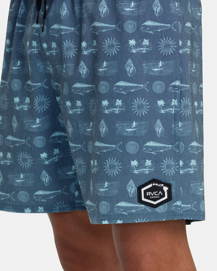 Dorado Elastic Waist Boardshorts 17'' - Duck Blue