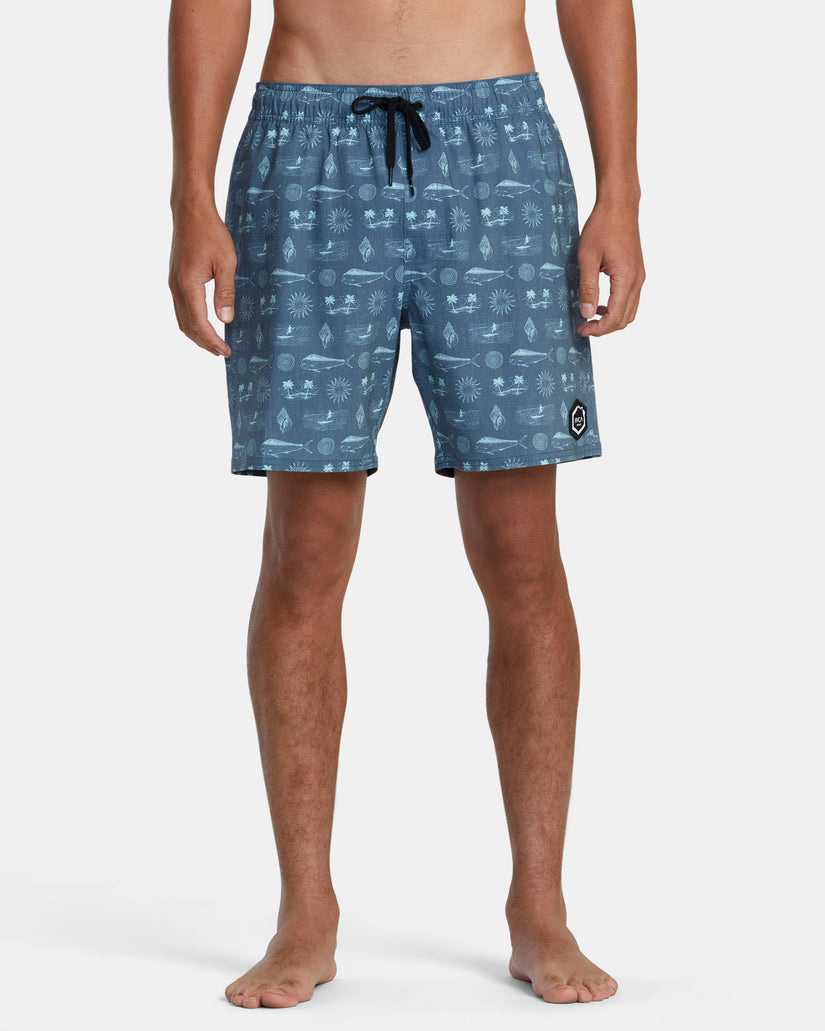 Dorado Elastic Waist Boardshorts 17'' - Duck Blue