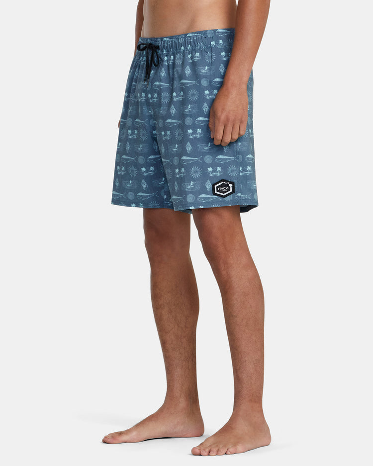 Dorado Elastic Waist Boardshorts 17'' - Duck Blue