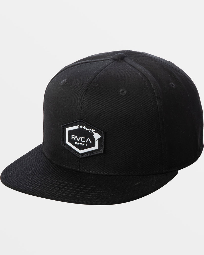 Island Hex Snapback Hat - Black