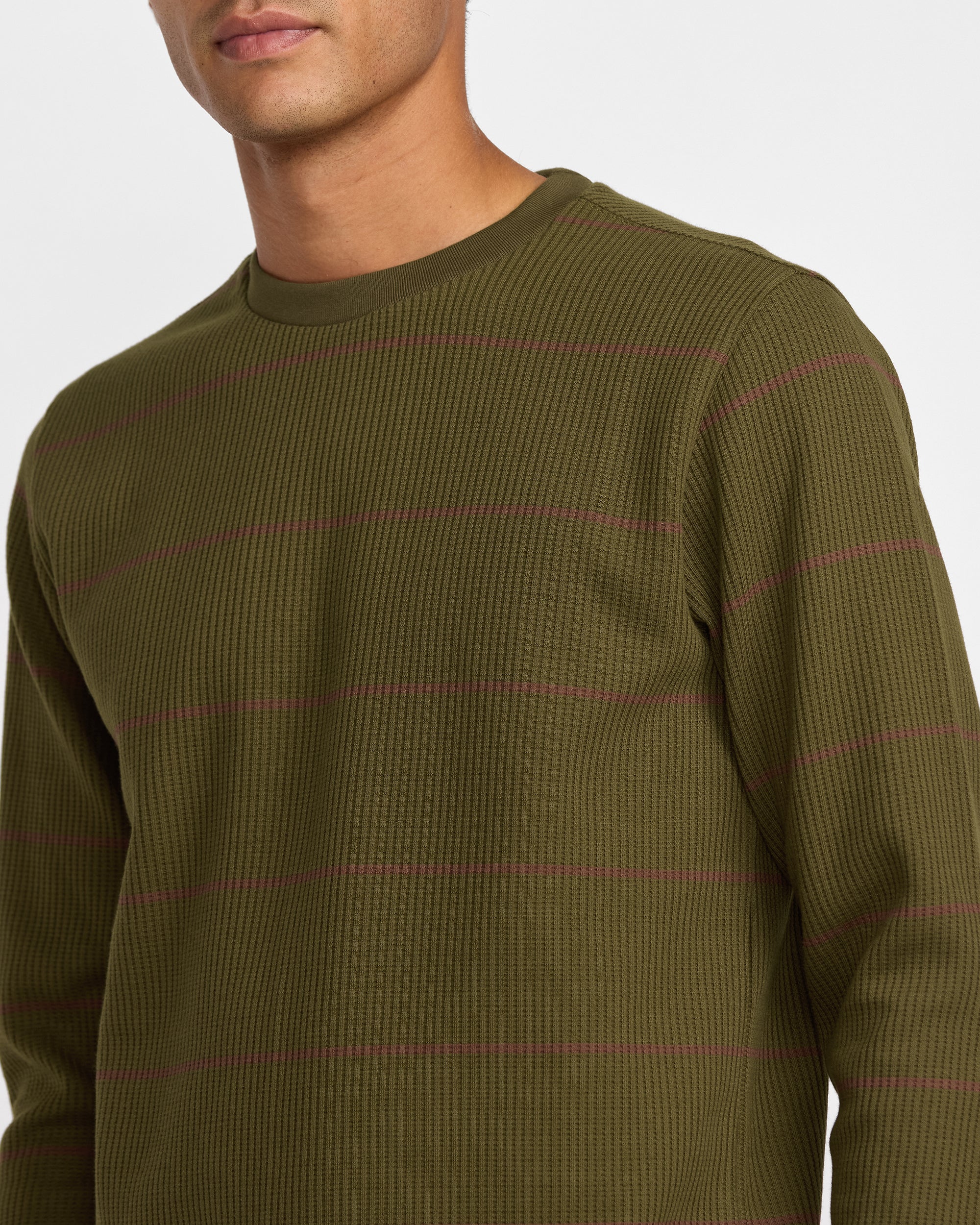 【らむ】 Dayshift Thermal Stripe Long Sleeve - RVCA