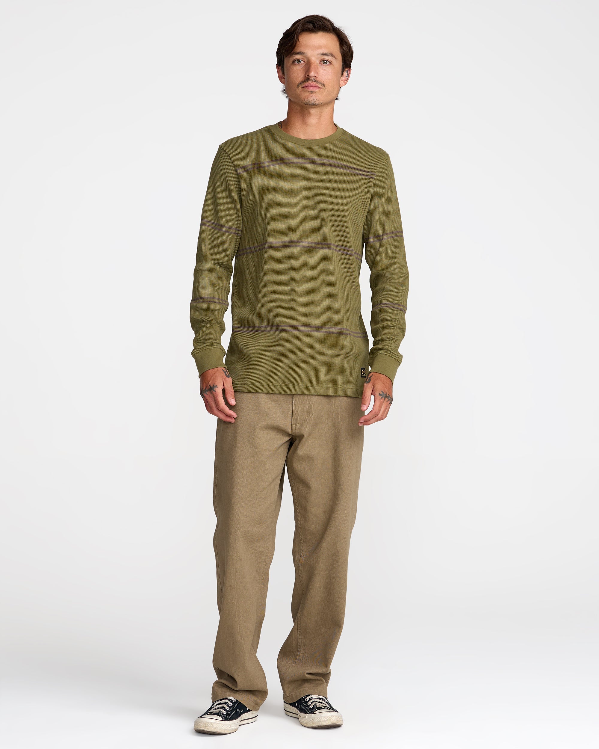 Dayshift Long Sleeve Stripe Thermal - RVCA