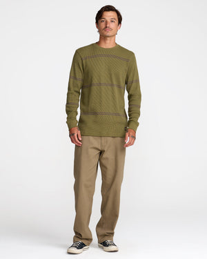 Dayshift Long Sleeve Stripe Thermal- RVCA