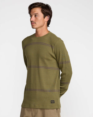 Dayshift Long Sleeve Stripe Thermal- RVCA