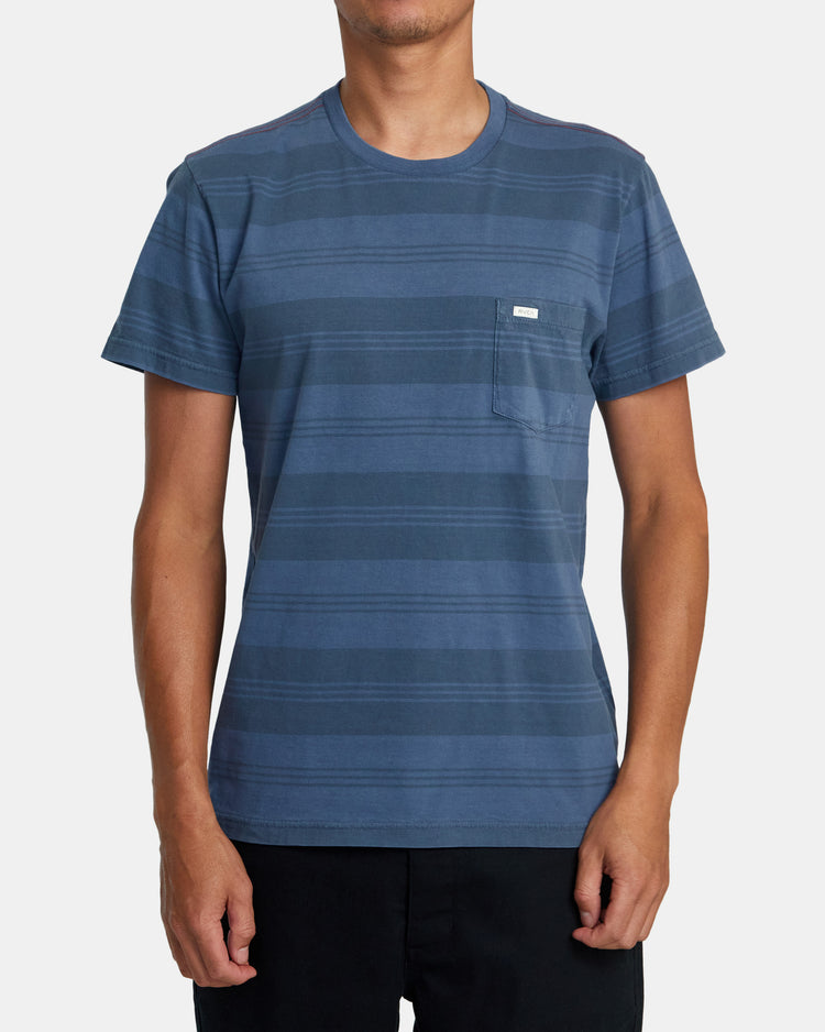 PTC Stripe Short Sleeve Knit - Petrol Blue