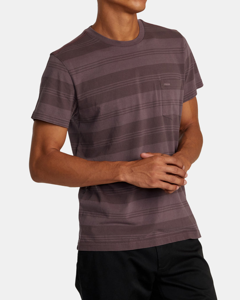 PTC Stripe Short Sleeve Knit - Plum Ash