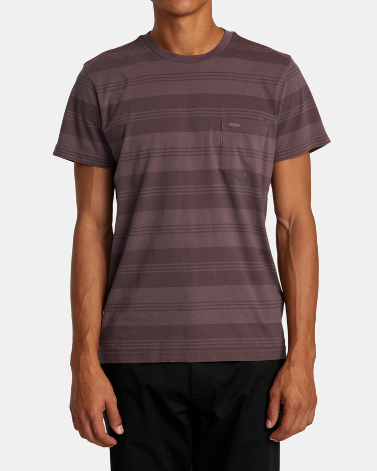 PTC Stripe Short Sleeve Knit - Plum Ash