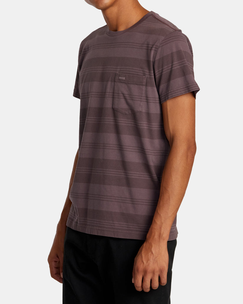 PTC Stripe Short Sleeve Knit - Plum Ash