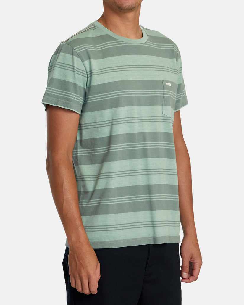 PTC Stripe Short Sleeve Knit - Granite Green