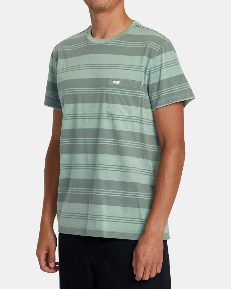 PTC Stripe Short Sleeve Knit - Granite Green