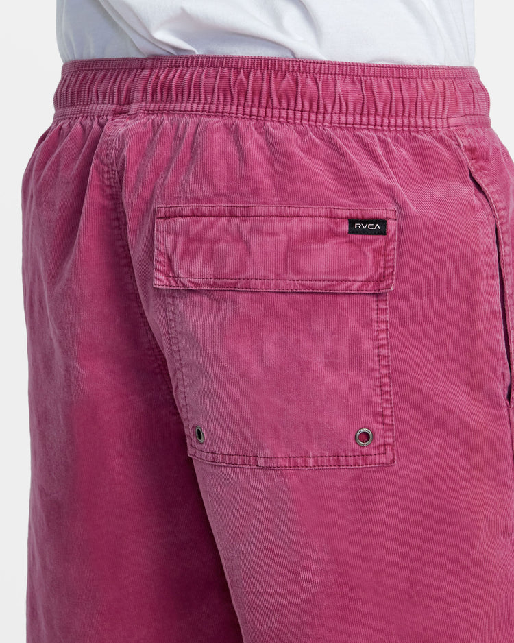 Escape 17" Elastic Waist Corduroy Shorts - Mauve