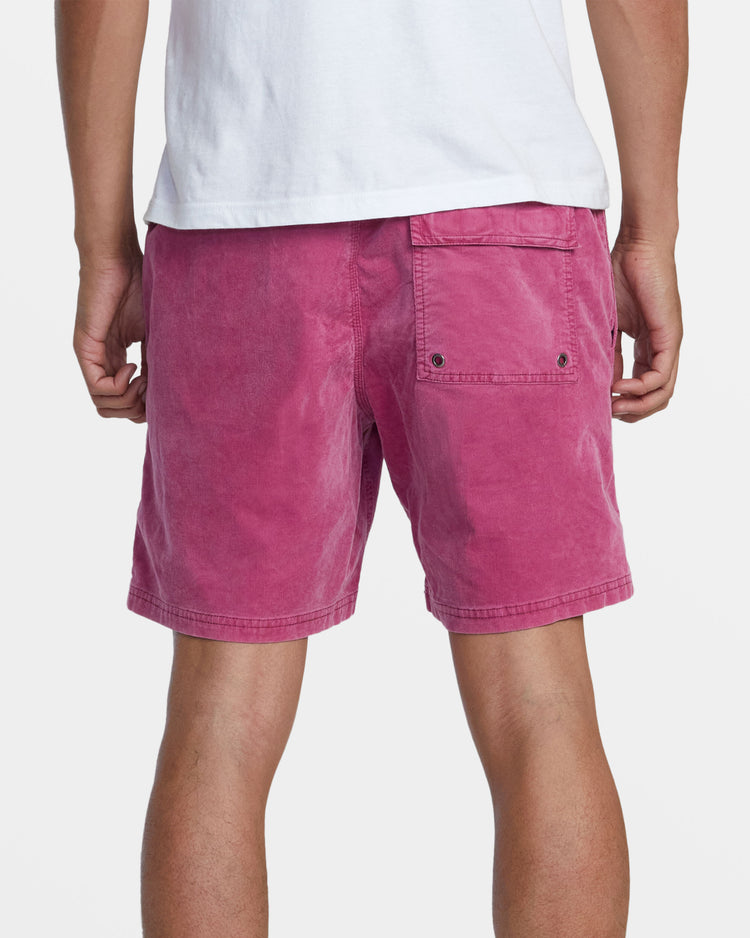 Escape 17" Elastic Waist Corduroy Shorts - Mauve