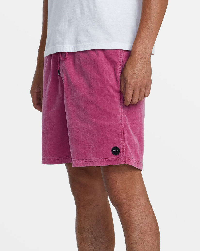 Escape 17" Elastic Waist Corduroy Shorts - Mauve