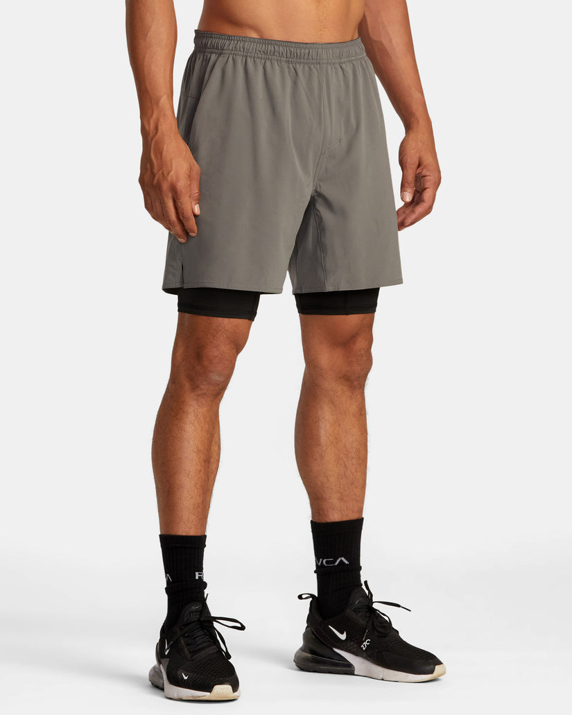 Yogger Train 2-In-1 17" Workout Shorts - Graphite