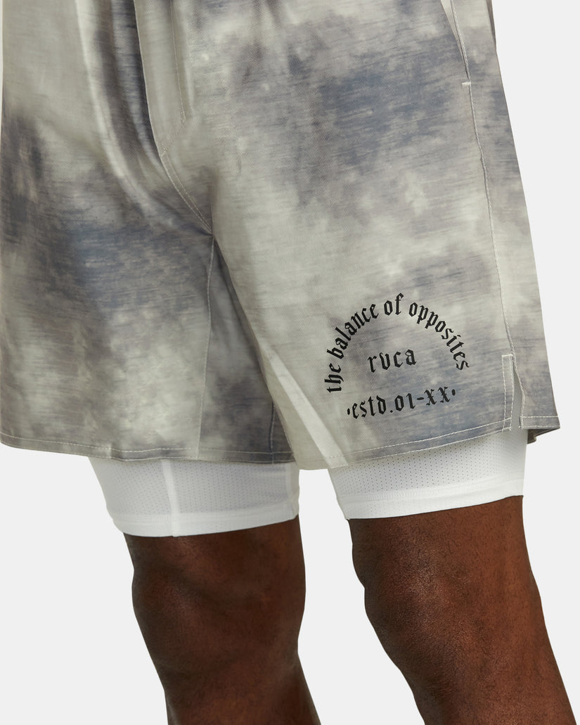 Yogger Train 2-In-1 17" Workout Shorts - Chalk Wash